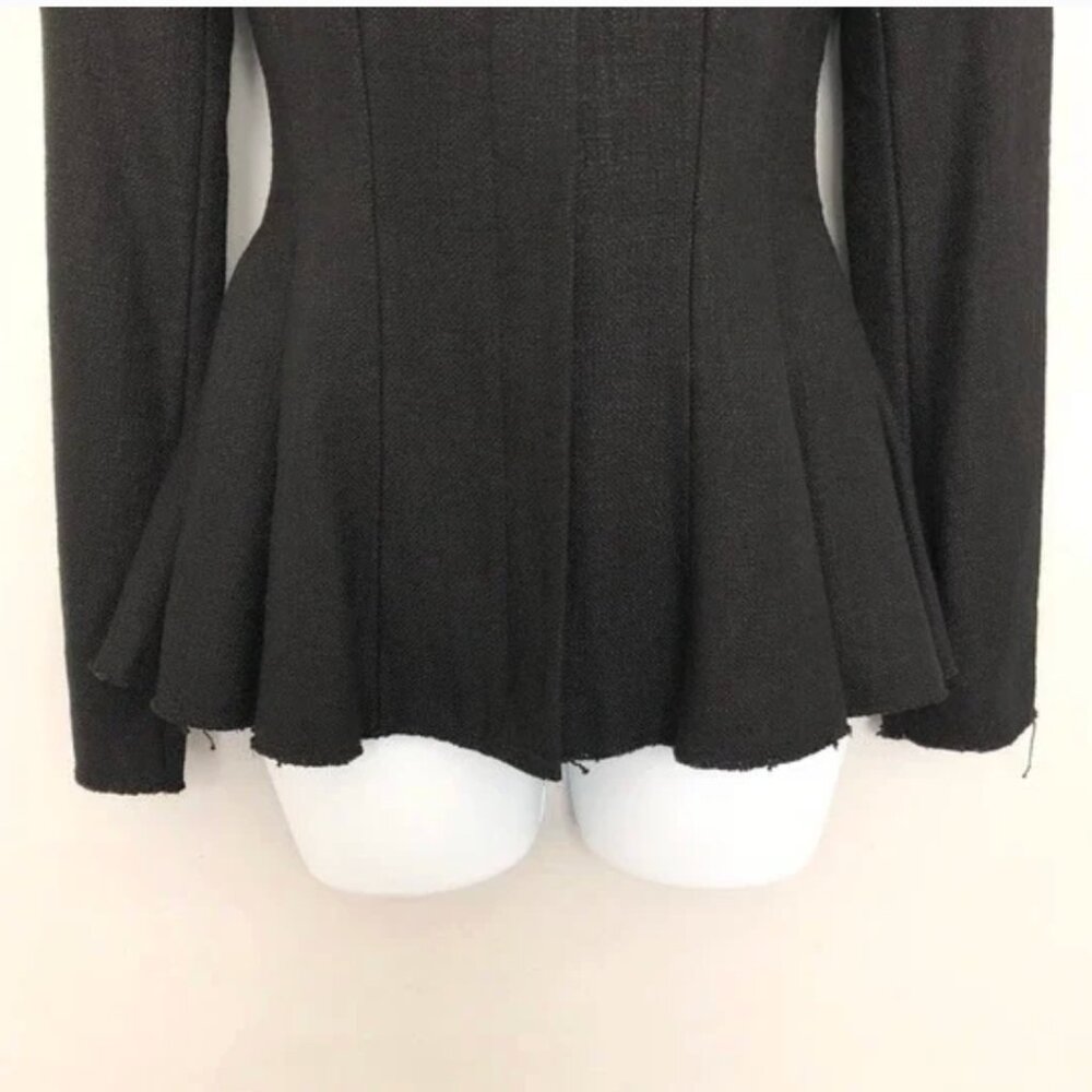 Theory Movement Black Canvas Tweed Peplum Blazer Jacket - Picture 8 of 16